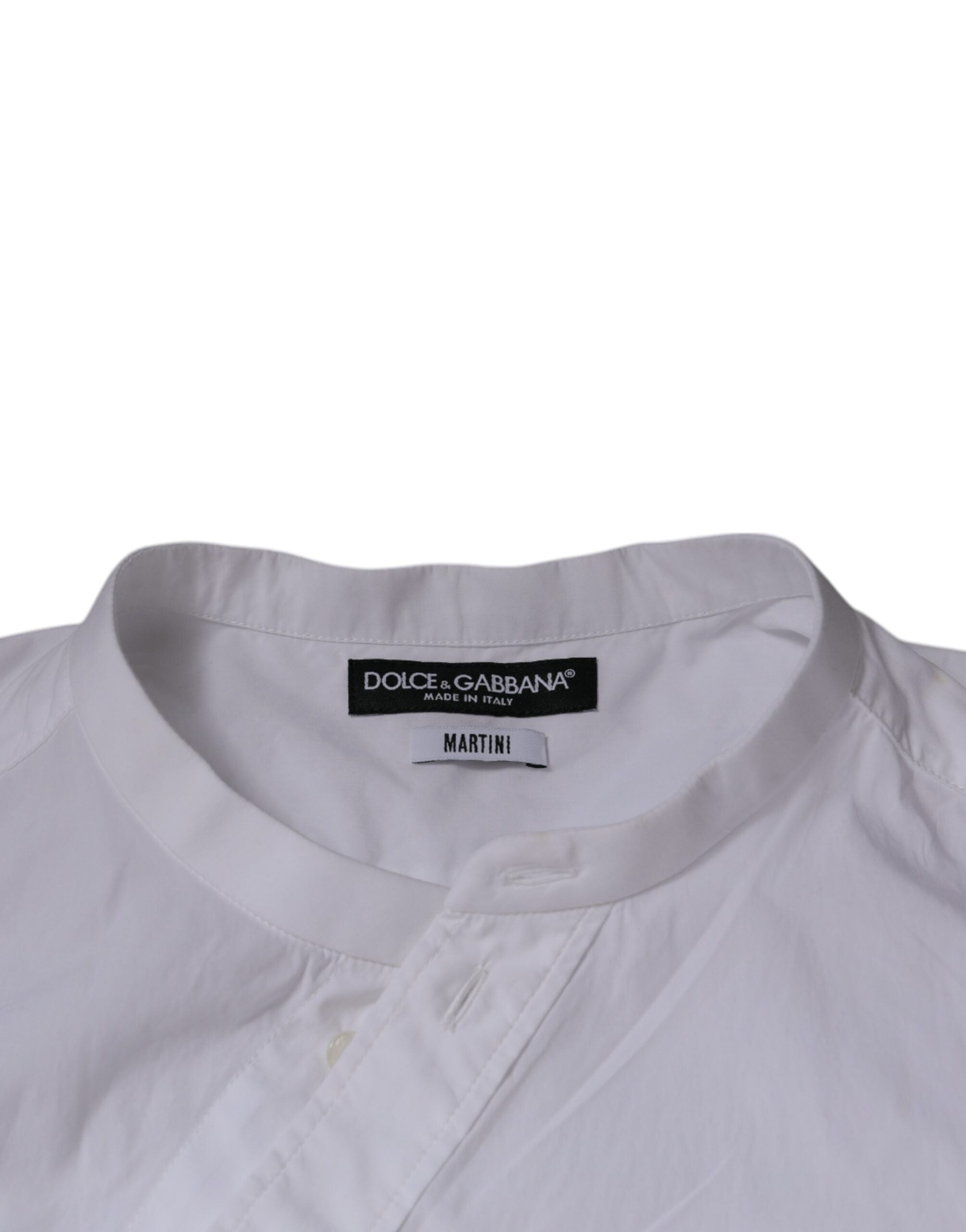 Dolce & Gabbana White Cotton Shirt MARTINI Slim Fit